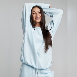 Comfrt Waffle Lounge Long Sleeve Powder Blue Small